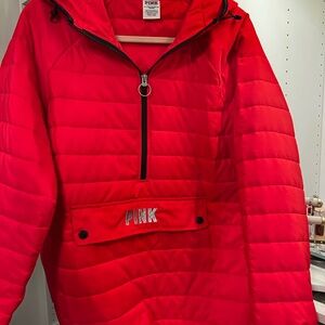 Victoria's Secret PINK Red Quilted Bomber Jacket